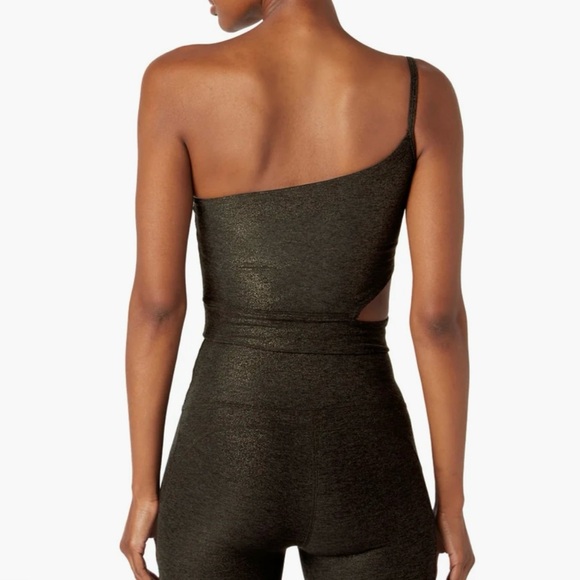 Beyond Yoga SoftShine Wanderlust Cropped Asymmetrical Bra Top Size Small New - Picture 2 of 9